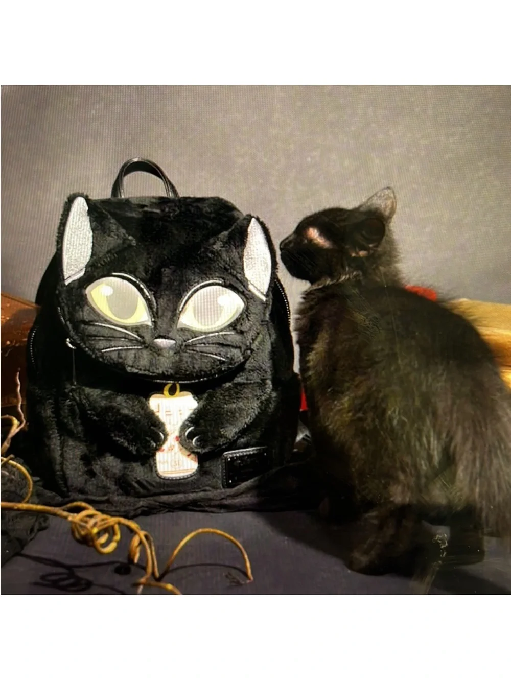 NWT Loungefly Disney Hocus Pocus Binx Plush mini backpack officially licensed.